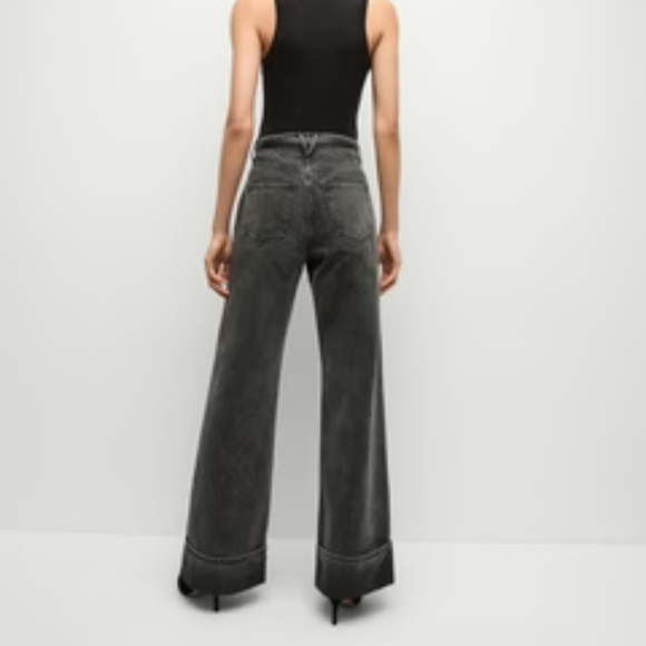 NEW VERONICA BEARD Taylor Cuffed Wide-Leg Jean Size: 29 Stoned Washed Onyx - Picture 3 of 11